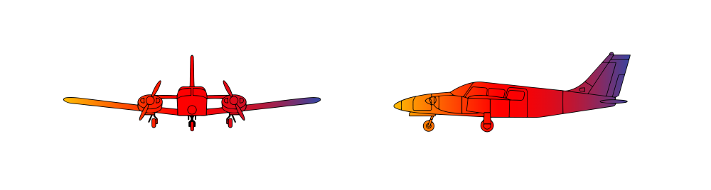 Piper Seneca PA34
Twin Engine
5 passengers